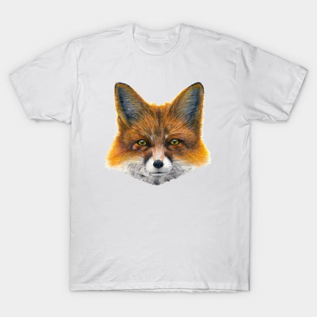 Fox face - Painting in acrylic T-Shirt by seanfleming